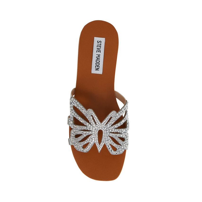 Silver Steve Madden Savannah Women's Slides | PH 4528IUB